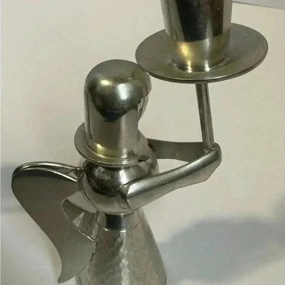 Vintage Silver Indonesian Angel Candle Holders. Set Of 2 - Picture 4 of 10